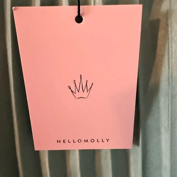 Hello Molly PRIME ASSET MIDI DRESS SAGE Plunge V-Neck Pleated Midi Dress - Picture 7 of 7